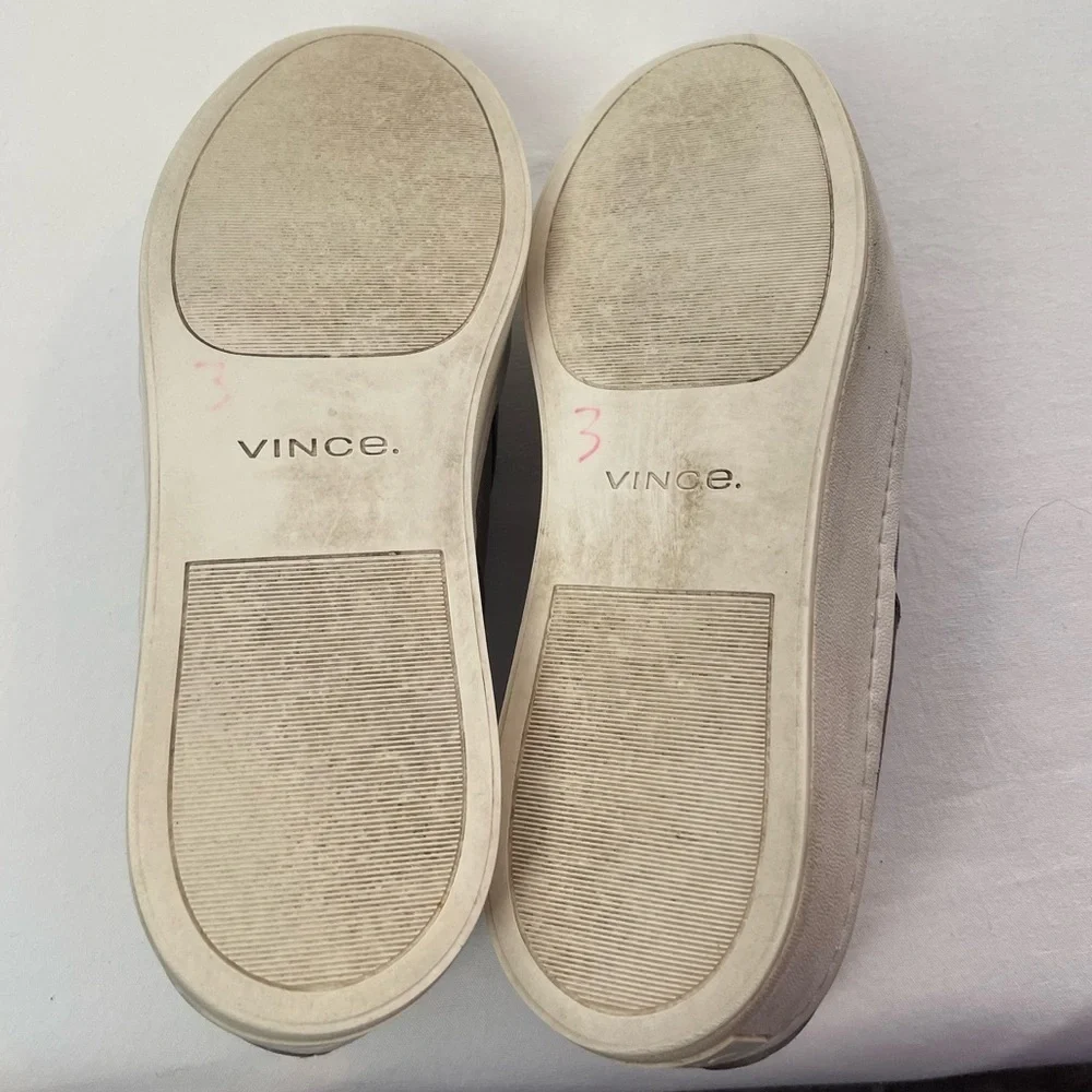 Vince Taupe Slip-On Platform Sneakers with White Sole